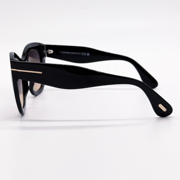 NEW TOM FORD CARA TF940 01B WOMEN CAT EYE SUNGLASSES FT0940/S BLACK - Picture 7 of 12